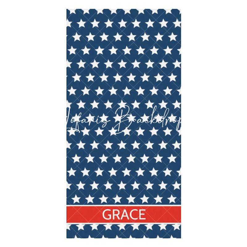 Lofaris Custom Name Navy Blue Stars Beach Towel For Gifts