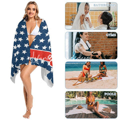 Lofaris Custom Name Navy Blue Stars Beach Towel For Gifts