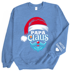 Lofaris Custom Name Dad Papa Grandpa Claus And Kids Sweatshirt