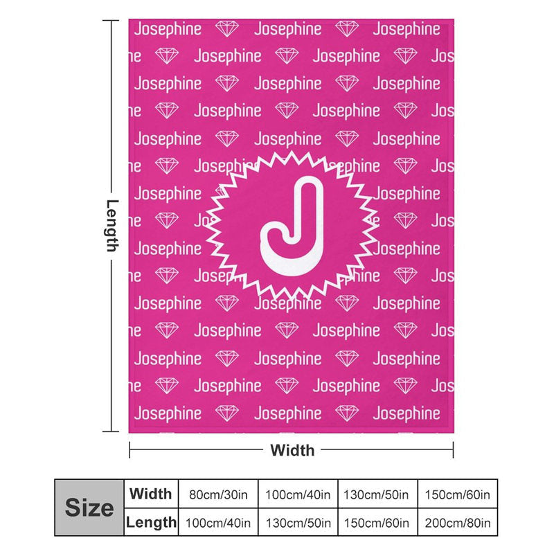 Lofaris Custom Name Pink Diamond Step And Repeat Blanket