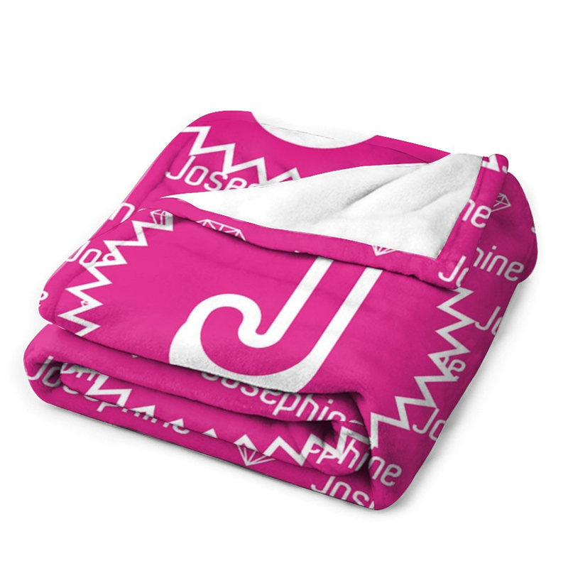 Lofaris Custom Name Pink Diamond Step And Repeat Blanket