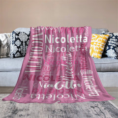 Lofaris Custom Name Pink Theme Blanket For Adult Kid Gift