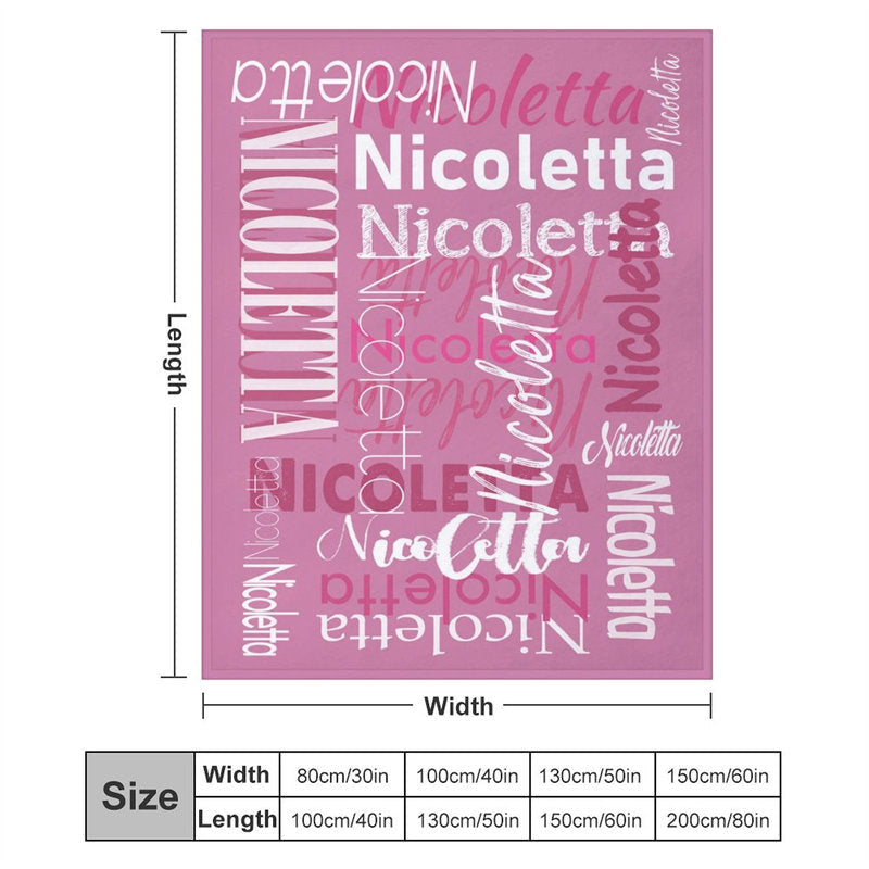 Lofaris Custom Name Pink Theme Blanket For Adult Kid Gift