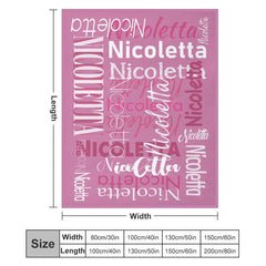 Lofaris Custom Name Pink Theme Blanket For Adult Kid Gift