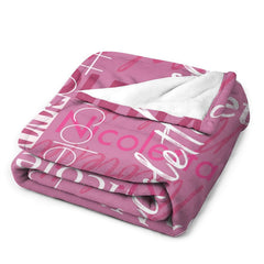 Lofaris Custom Name Pink Theme Blanket For Adult Kid Gift