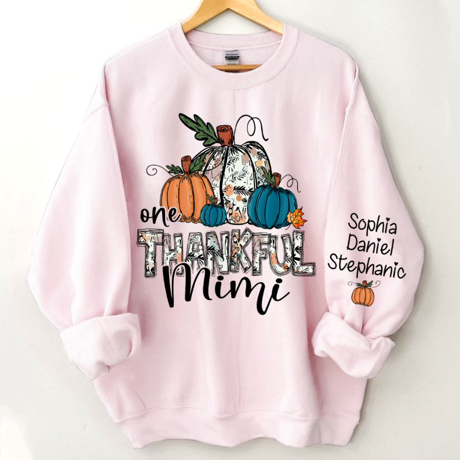 Lofaris Custom Name Pumpkin One Thankful Mimi Sweatshirt