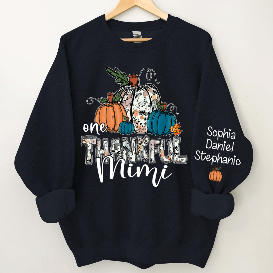 Lofaris Custom Name Pumpkin One Thankful Mimi Sweatshirt