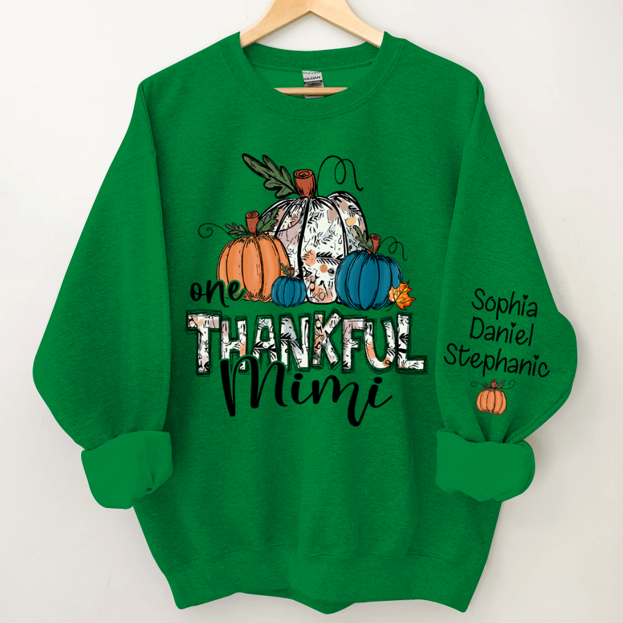 Lofaris Custom Name Pumpkin One Thankful Mimi Sweatshirt
