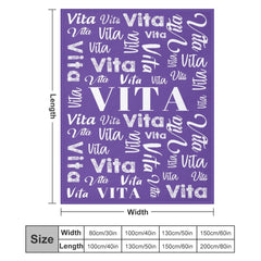 Lofaris Custom Name Purple And White Text Gifts Blanket