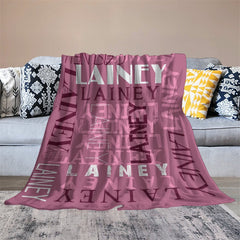 Lofaris Custom Name Rasberry Color Blanket Adult Kid Gifts