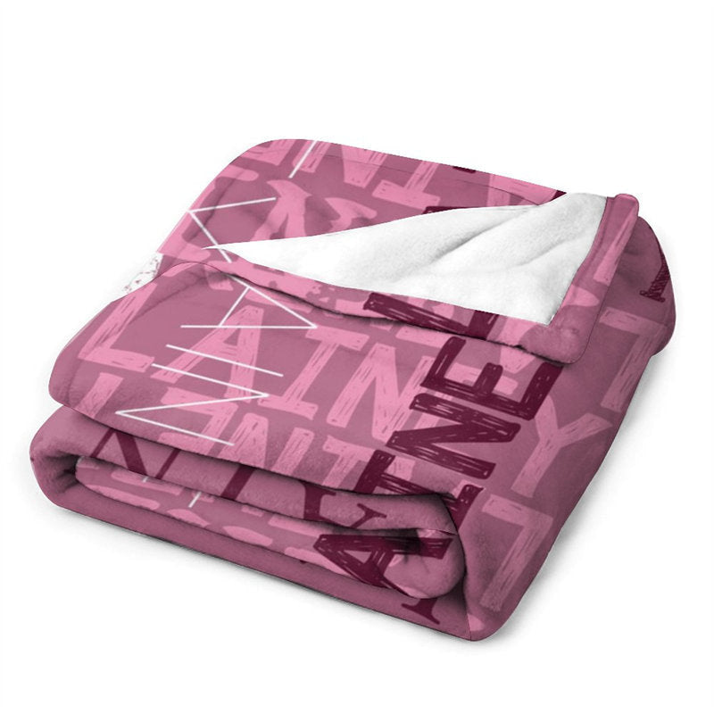 Lofaris Custom Name Rasberry Color Blanket Adult Kid Gifts