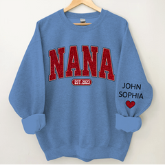 Lofaris Custom Name Red Nana Grandma Glitter Sweatshirt