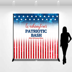 Lofaris Custom Name Red White Blue Patriotic Bash Backdrop