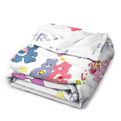 Lofaris Custom Name Repeat Cute Bear Pattern White Blanket