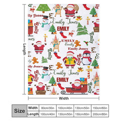 Lofaris Custom Name Santa Claus Pine Elk Christmas Blanket