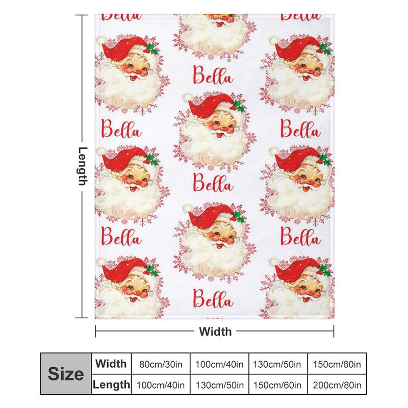 Lofaris Custom Name Santa Claus Repeat Christmas Blanket