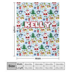 Lofaris Custom Name Santa Snowman Animals Christmas Blanket
