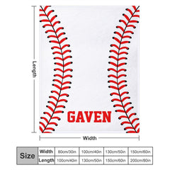 Lofaris Custom Name Sports White Baseball Soft Blanket
