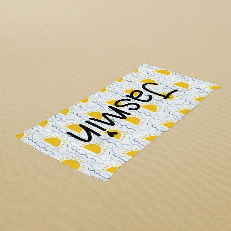 Lofaris Custom Name Sunshine Beach Towel for Summer