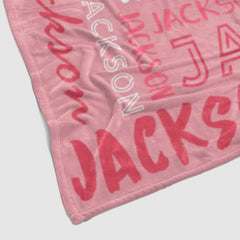 Lofaris Custom Name Text Typeface Pink Fleece Gifts Blanket