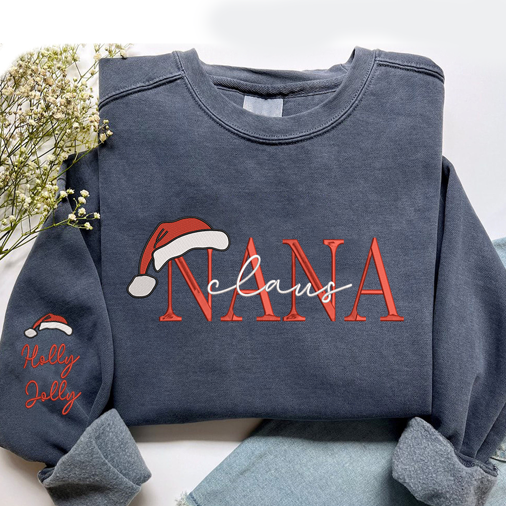 Lofaris Custom Nana Claus Christmas And Kids Sweatshirt