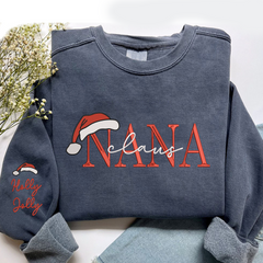 Lofaris Custom Nana Claus Christmas And Kids Sweatshirt
