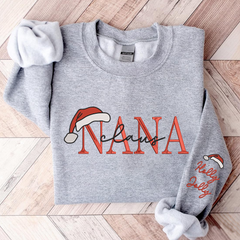 Lofaris Custom Nana Claus Christmas And Kids Sweatshirt