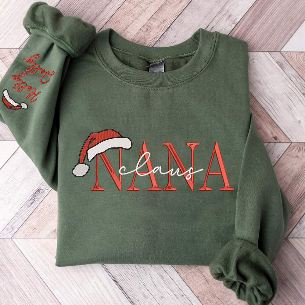 Lofaris Custom Nana Claus Christmas And Kids Sweatshirt