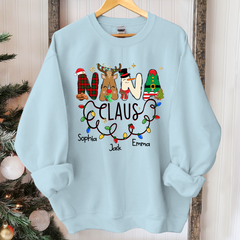Lofaris Custom Nana Claus Grandkids Merry Christmas Sweatshirt