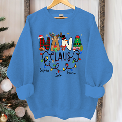 Lofaris Custom Nana Claus Grandkids Merry Christmas Sweatshirt