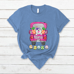 Lofaris Custom Nana Est Bunny Easter Truck Eggs T-Shirt