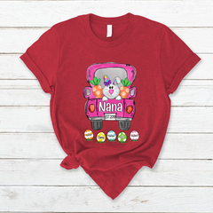 Lofaris Custom Nana Est Bunny Easter Truck Eggs T-Shirt