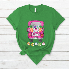 Lofaris Custom Nana Est Bunny Easter Truck Eggs T-Shirt
