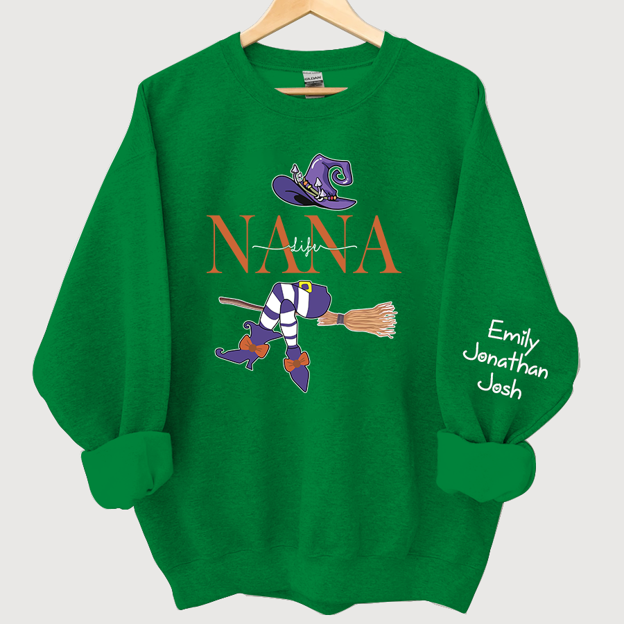 Lofaris Customized Nana Grandma Witch Autumn Sweatshirt Halloween