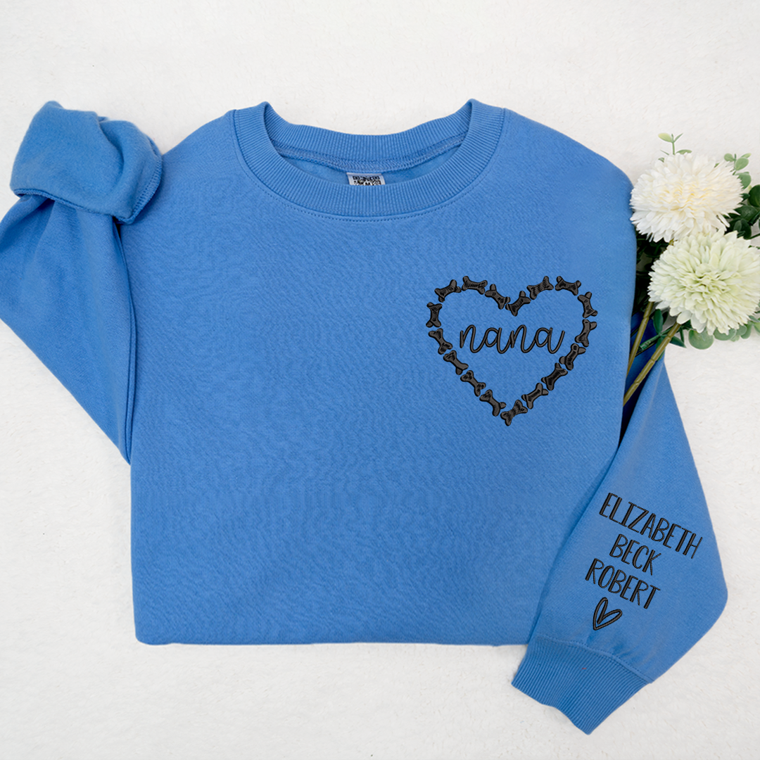 Lofaris Custom Nana Heart Embroidered Halloween Sweatshirt