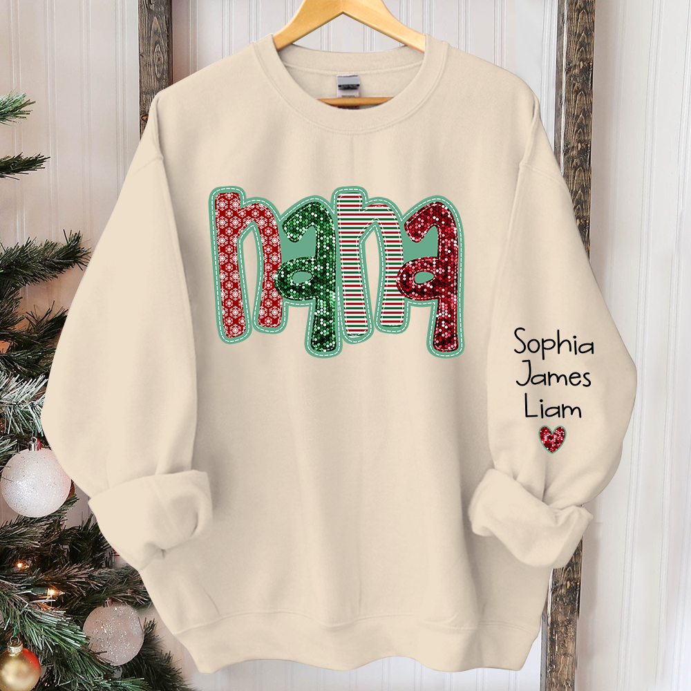 Lofaris Custom Nana Love Kids Christmas Gift Sweatshirt