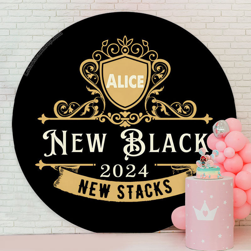 Lofaris Custom New Stacks Gold Black 2024 Round Backdrop