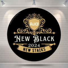 Lofaris Custom New Stacks Gold Black 2024 Round Backdrop