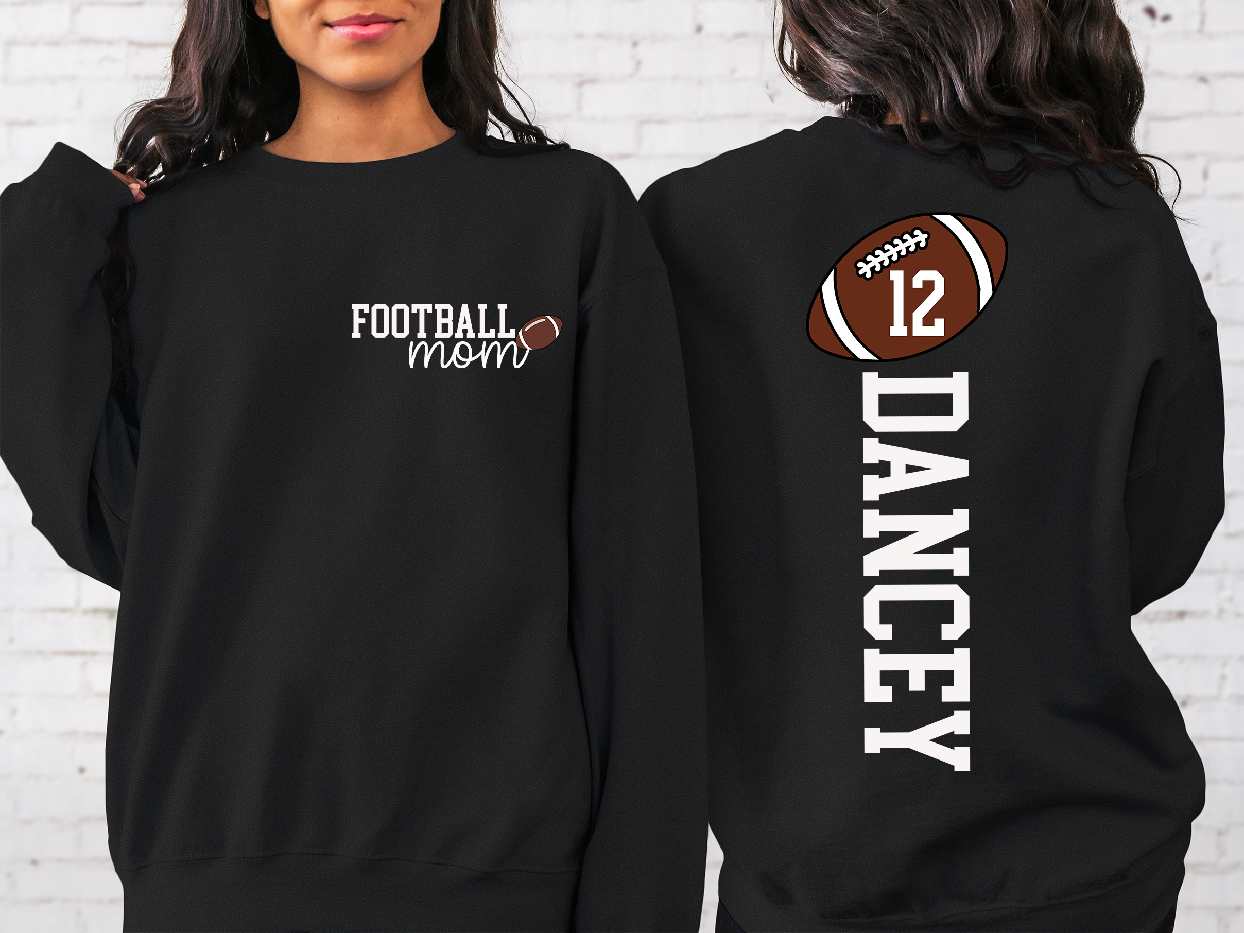 Lofaris Custom Nick Name Mom And Kids Football Sweatshirt
