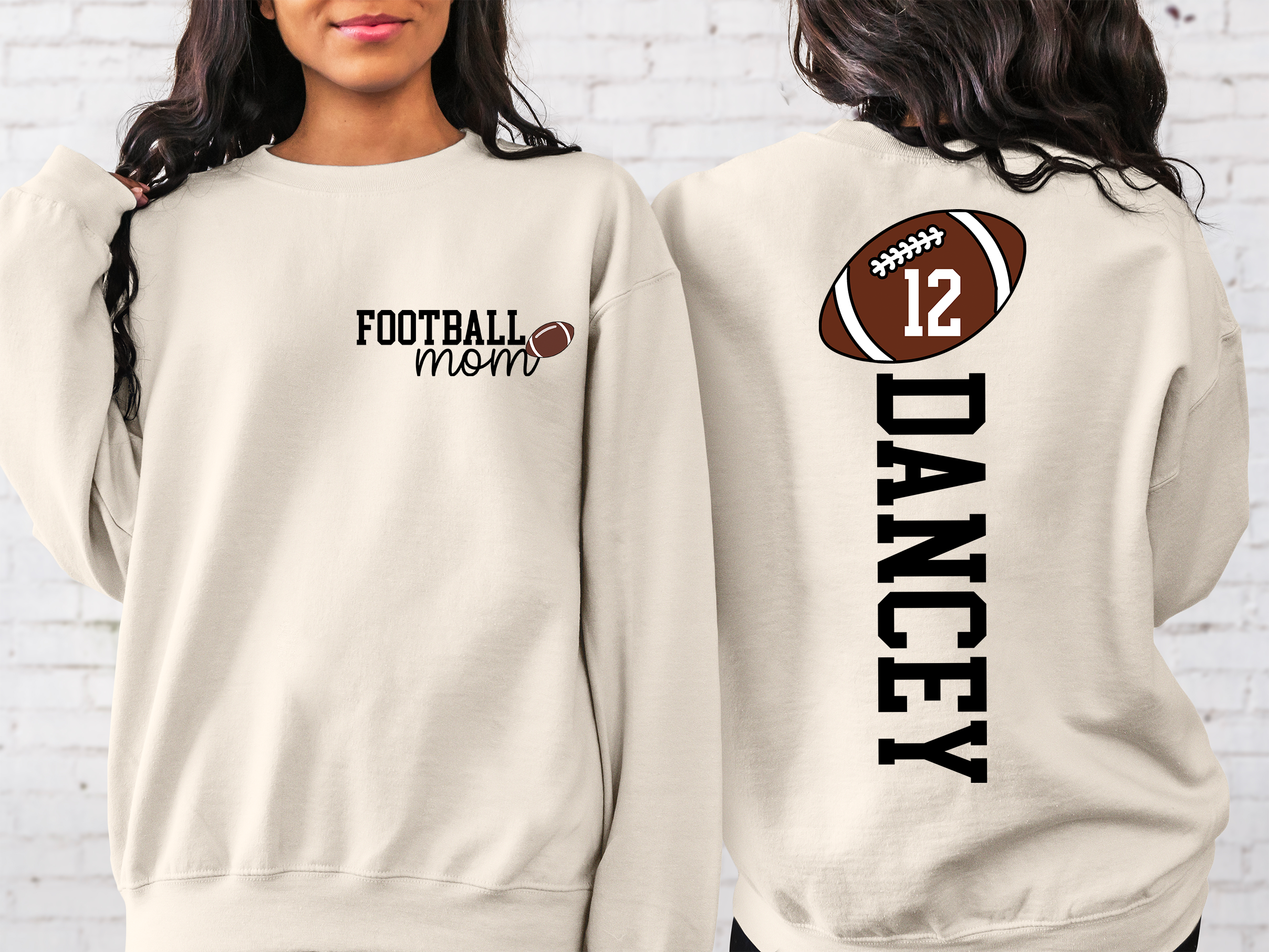 Lofaris Custom Nick Name Mom And Kids Football Sweatshirt