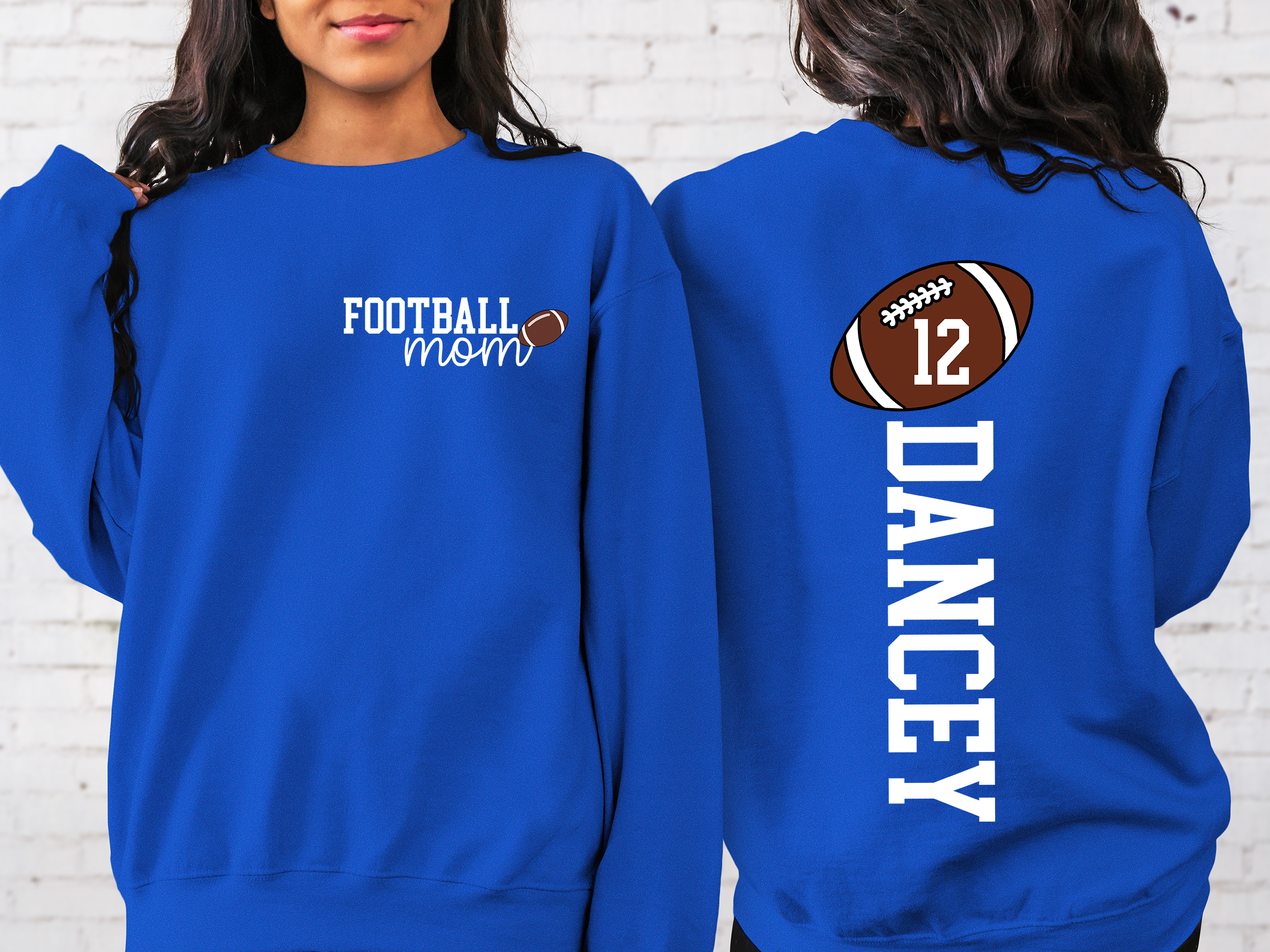 Lofaris Custom Nick Name Mom And Kids Football Sweatshirt