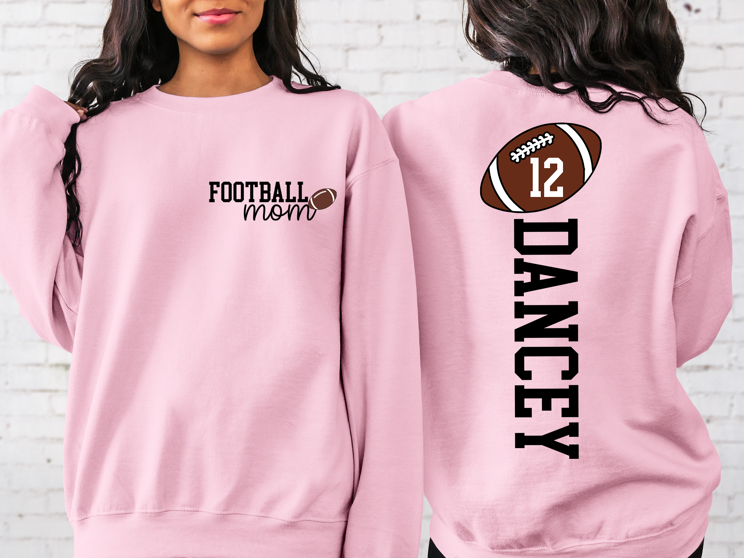 Lofaris Custom Nick Name Mom And Kids Football Sweatshirt