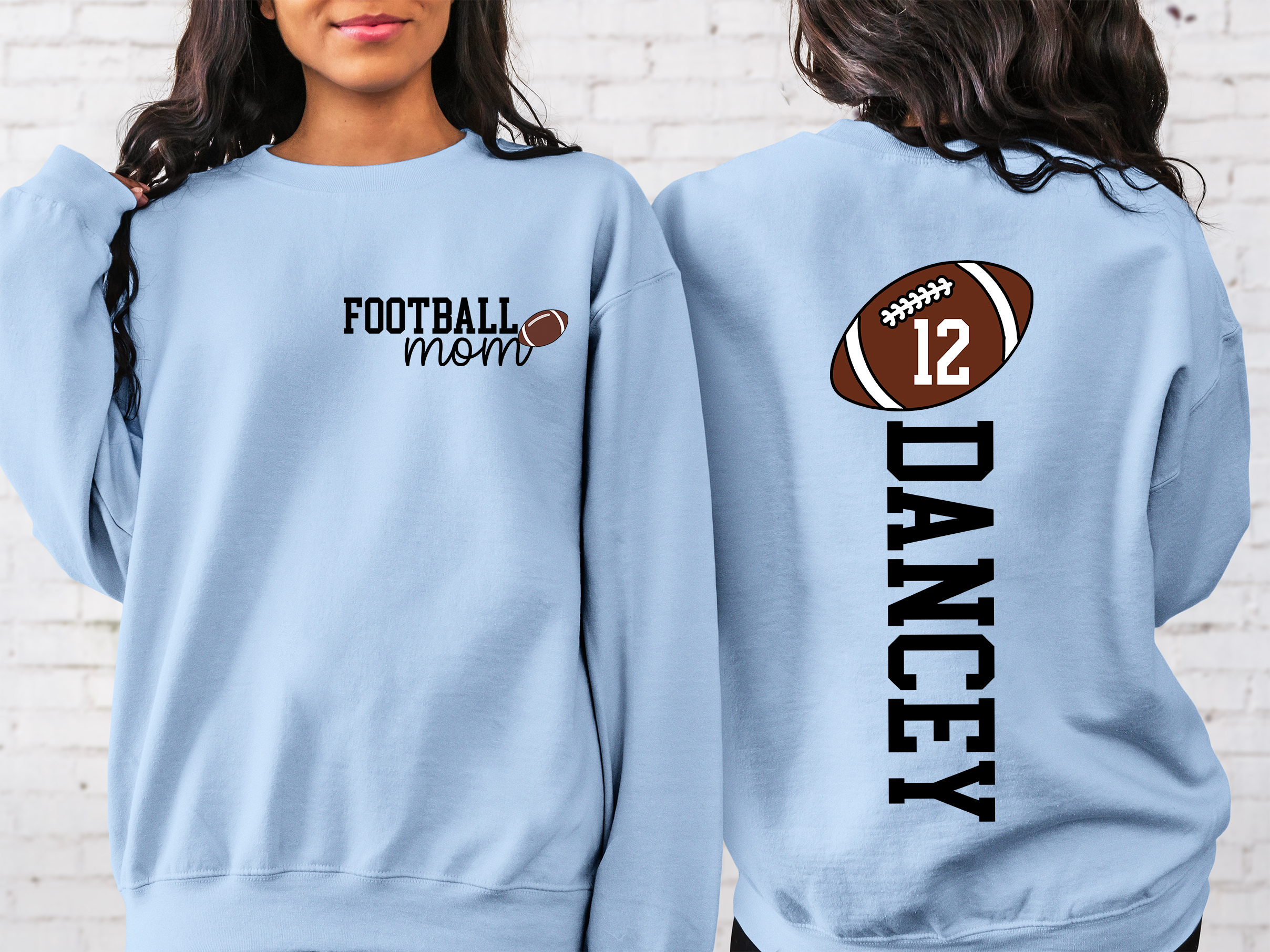 Lofaris Custom Nick Name Mom And Kids Football Sweatshirt