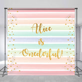 Lofaris Custom Onederful Colorful Stripes Birthday Backdrop
