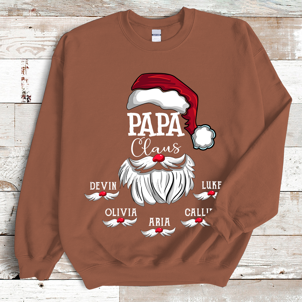 Lofaris Custom Papa Claus Santa Kids Christmas Sweatshirt