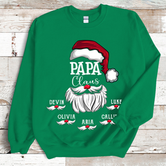 Lofaris Custom Papa Claus Santa Kids Christmas Sweatshirt