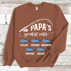 Lofaris Custom Papa Fishing Fathers Birthday Gift Sweatshirt