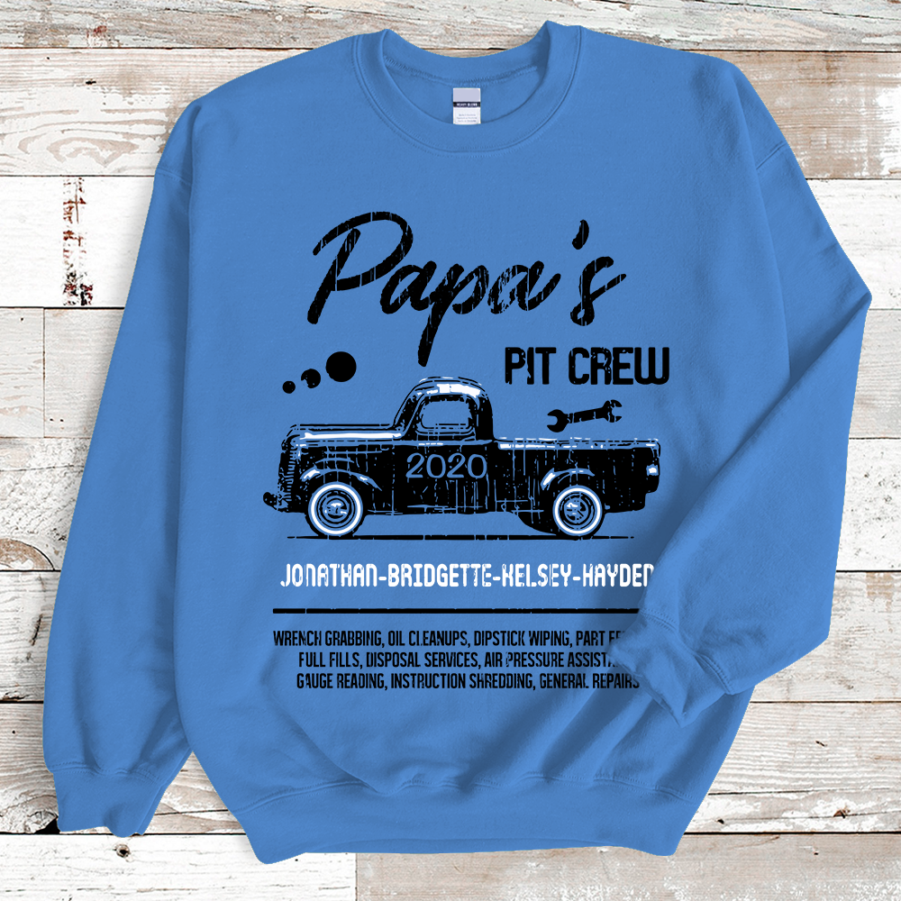 Lofaris Custom Papa Pit Crew Truck Kids Family Gift Sweatshirt