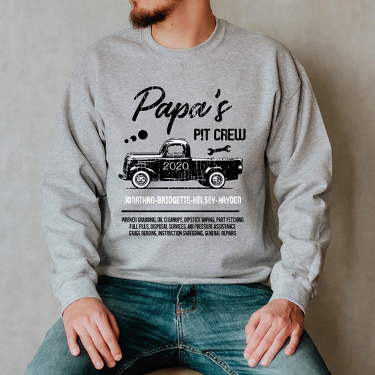 Lofaris Custom Papa Pit Crew Truck Kids Family Gift Sweatshirt