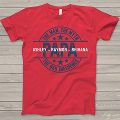 Lofaris Custom Papa The man myth Fathers Day T - Shirt